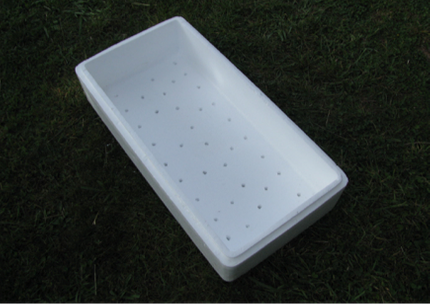 12cm (4½in) deep polystyrene box with drilled holes